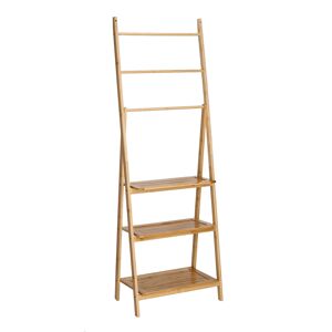 Leiterregal mit 3 Ablagen Bambus naturfarben 53 x 153,5 x 30,5 cm