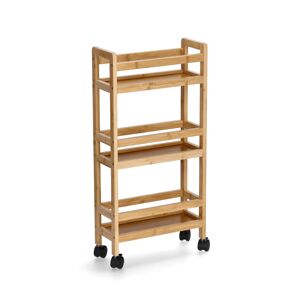 Nischen-Rollwagen Bambus/MDF naturfarben 36 x 74 x 15 cm