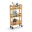 Nischen-Rollwagen Bambus/MDF naturfarben 36 x 74 x 15 cm