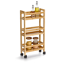 Nischen-Rollwagen Bambus/MDF naturfarben 36 x 74 x 15 cm