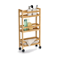 Nischen-Rollwagen Bambus/MDF naturfarben 36 x 74 x 15 cm