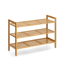 Schuhregal mit 3 Ablagen Bambus naturfarben 70 x 50 x 26 cm