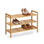 Schuhregal mit 3 Ablagen Bambus naturfarben 70 x 50 x 26 cm