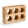 Weinregal 'Stripes' für 6 Flaschen aus Gummibaum naturfarben  38 x 27 x 10,5 cm
