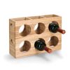 Weinregal 'Stripes' für 6 Flaschen aus Gummibaum naturfarben  38 x 27 x 10,5 cm