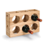 Weinregal 'Stripes' für 6 Flaschen aus Gummibaum naturfarben  38 x 27 x 10,5 cm