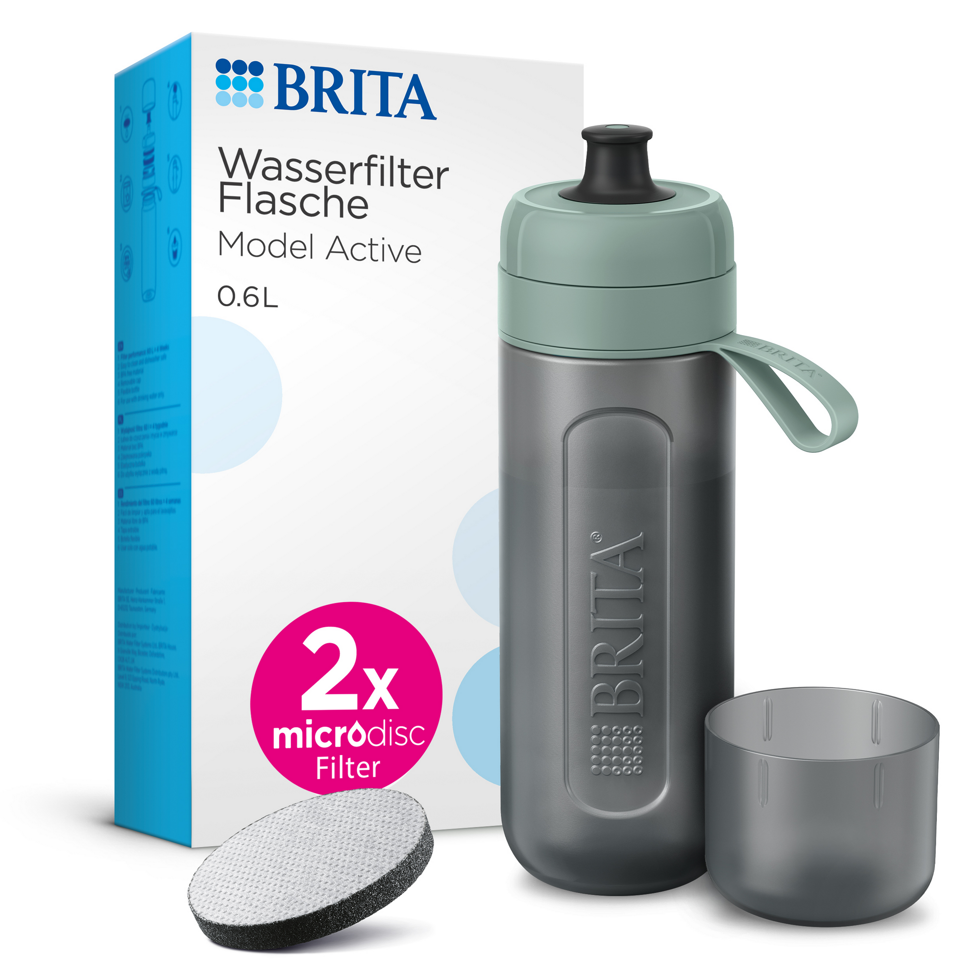Wasserfilterflasche 'Active' darkgreen