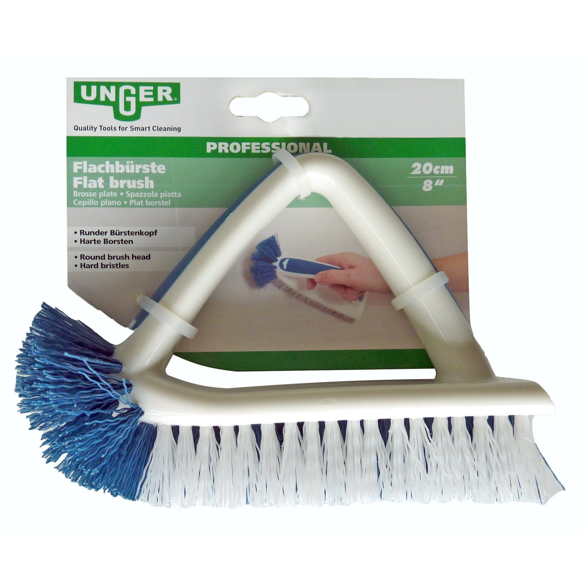 Flachbürste 'Professional' blau/weiß 20 cm