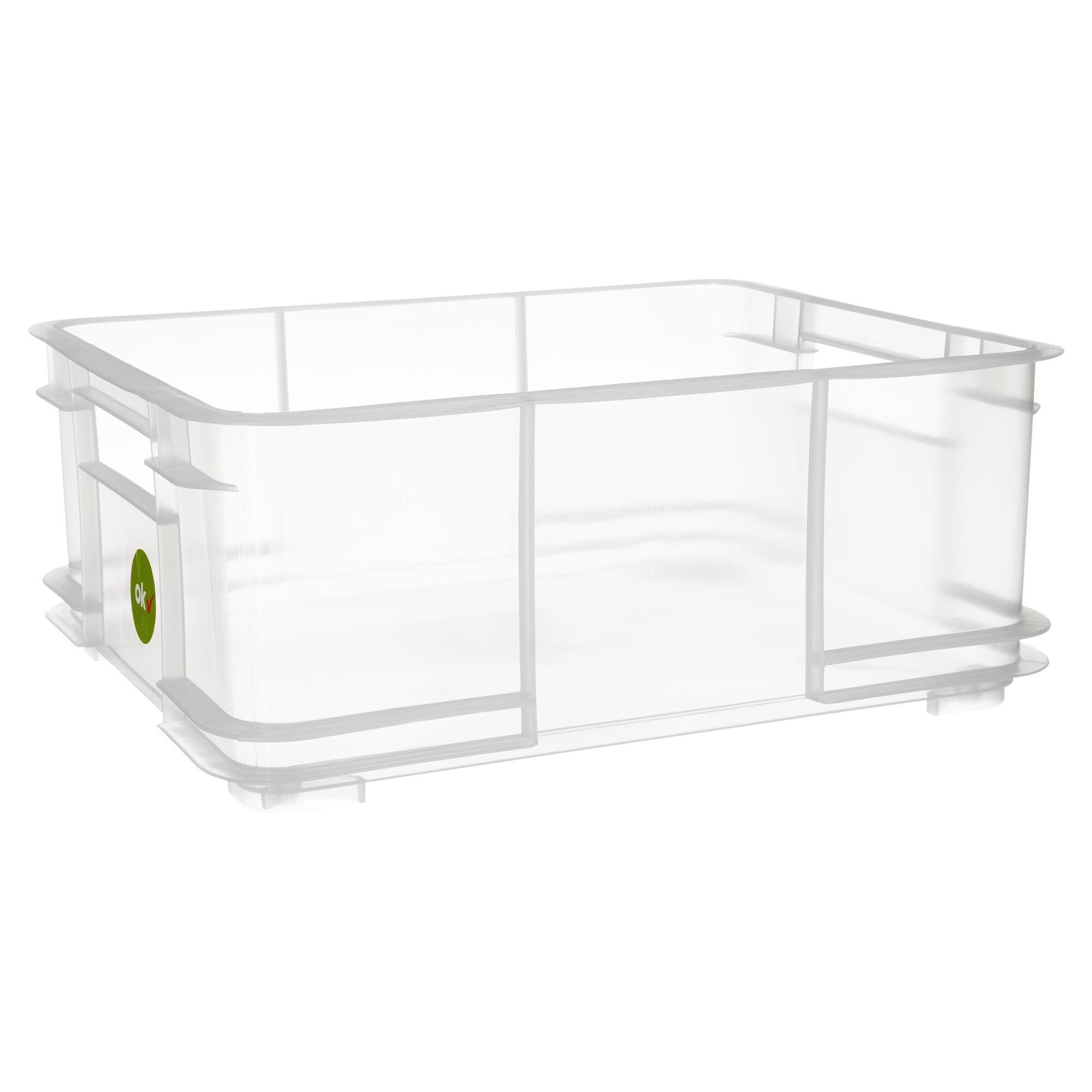 Leere transparente Eurobox