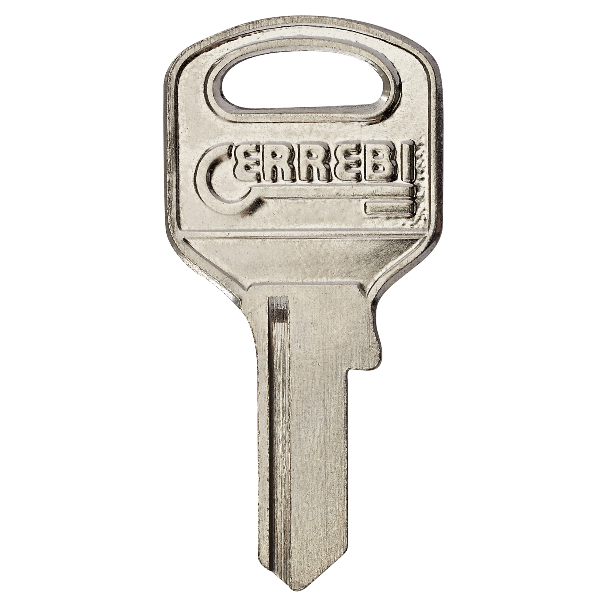 Schlüsselrohling mit dem Schriftzug "CERREBI"