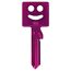 Pinkfarbener Schlüssel mit Smiley-Motiv und der Nummer 102.