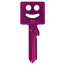 Pinkfarbener Schlüssel mit Smiley-Motiv und der Nummer 102.