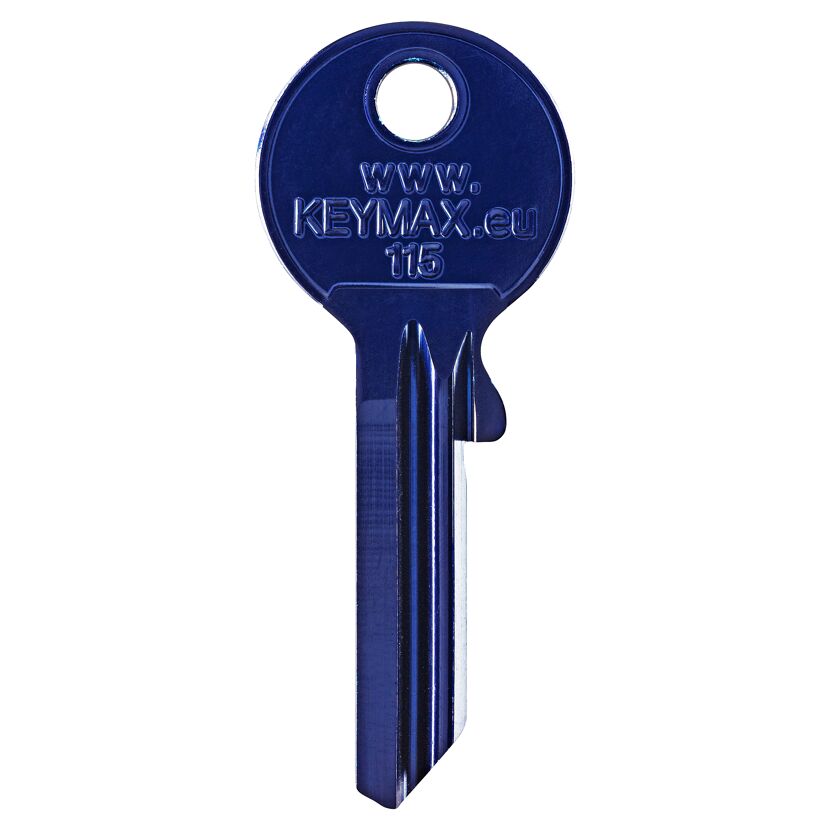 Blauer Schlüssel mit der Aufschrift www.keymax.eu