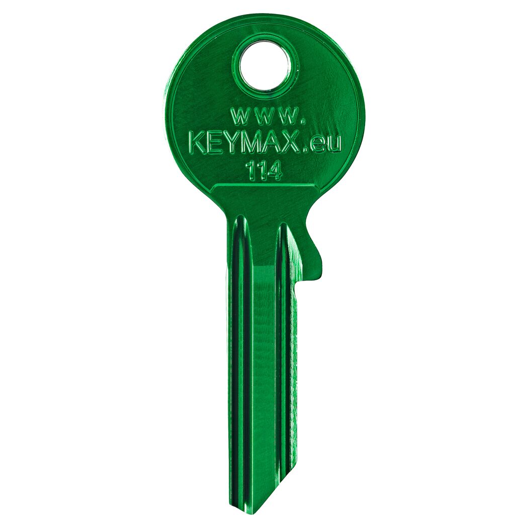 Grüner Schlüssel mit der Aufschrift www.keymax.eu 114