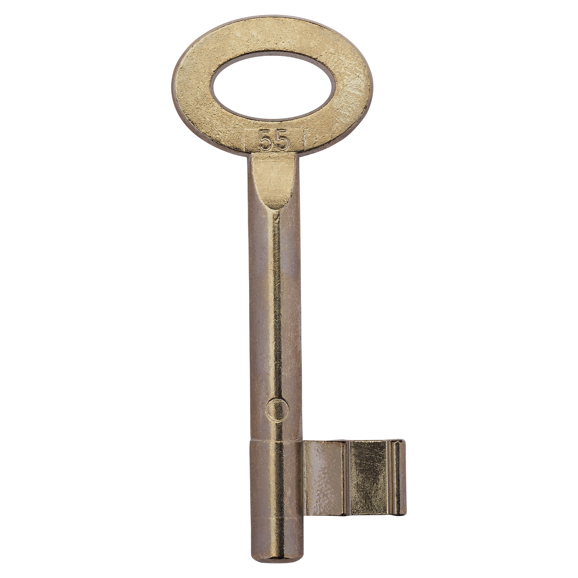 Messingfarbener Zimmertürschlüssel mit rundem Kopf