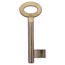 Messingfarbener Zimmertürschlüssel mit rundem Kopf