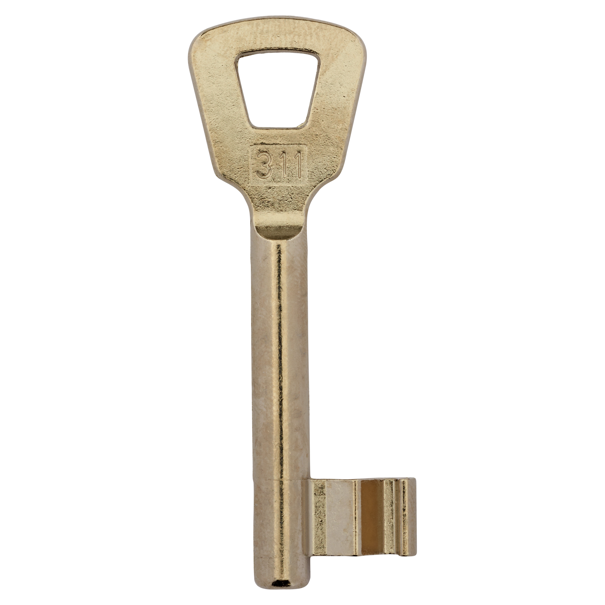 Goldener Kellerschlüssel mit eckigem Kopf