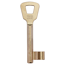 Goldener Kellerschlüssel mit eckigem Kopf und der Nummer 309.