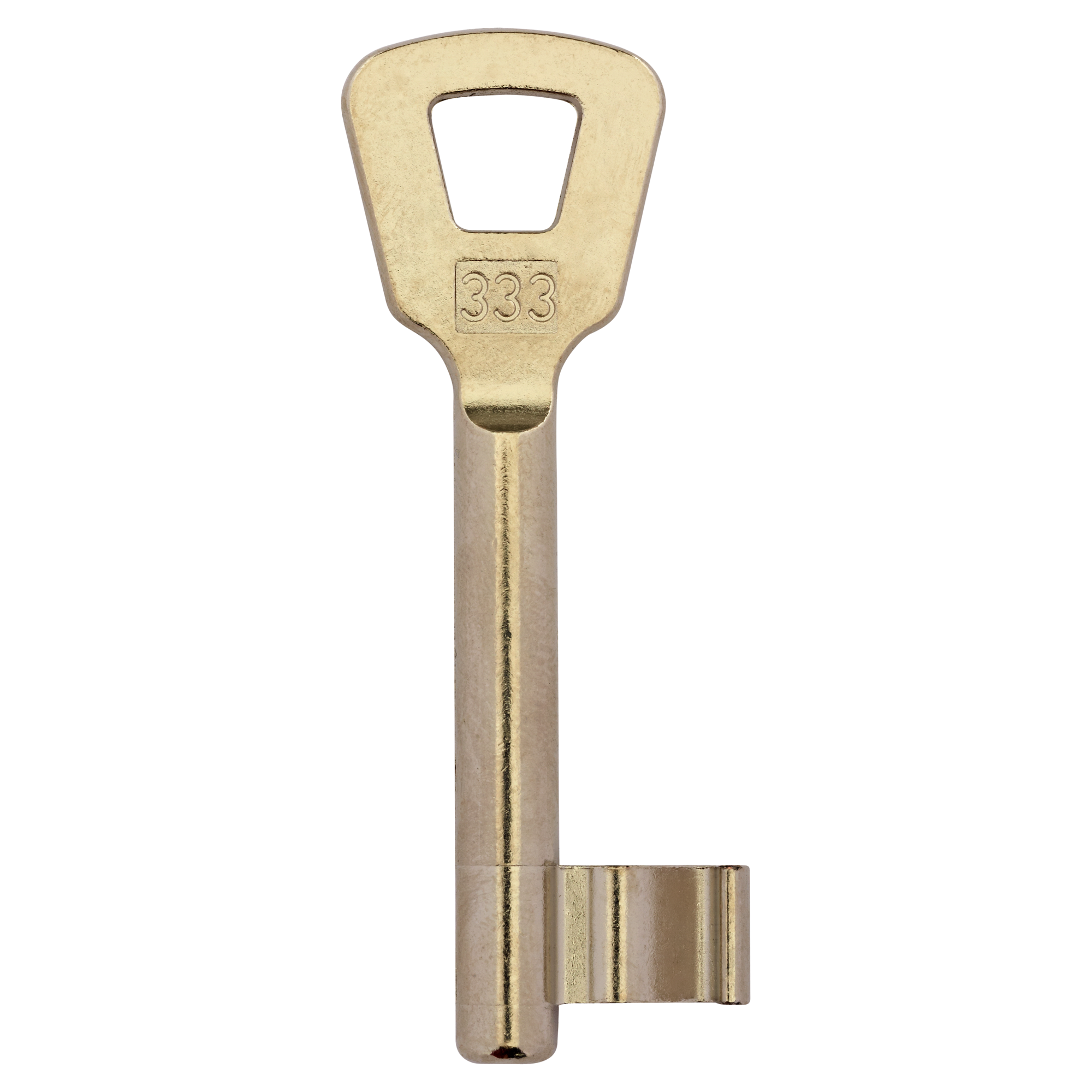 Goldener Kellerschlüssel mit eckigem Kopf