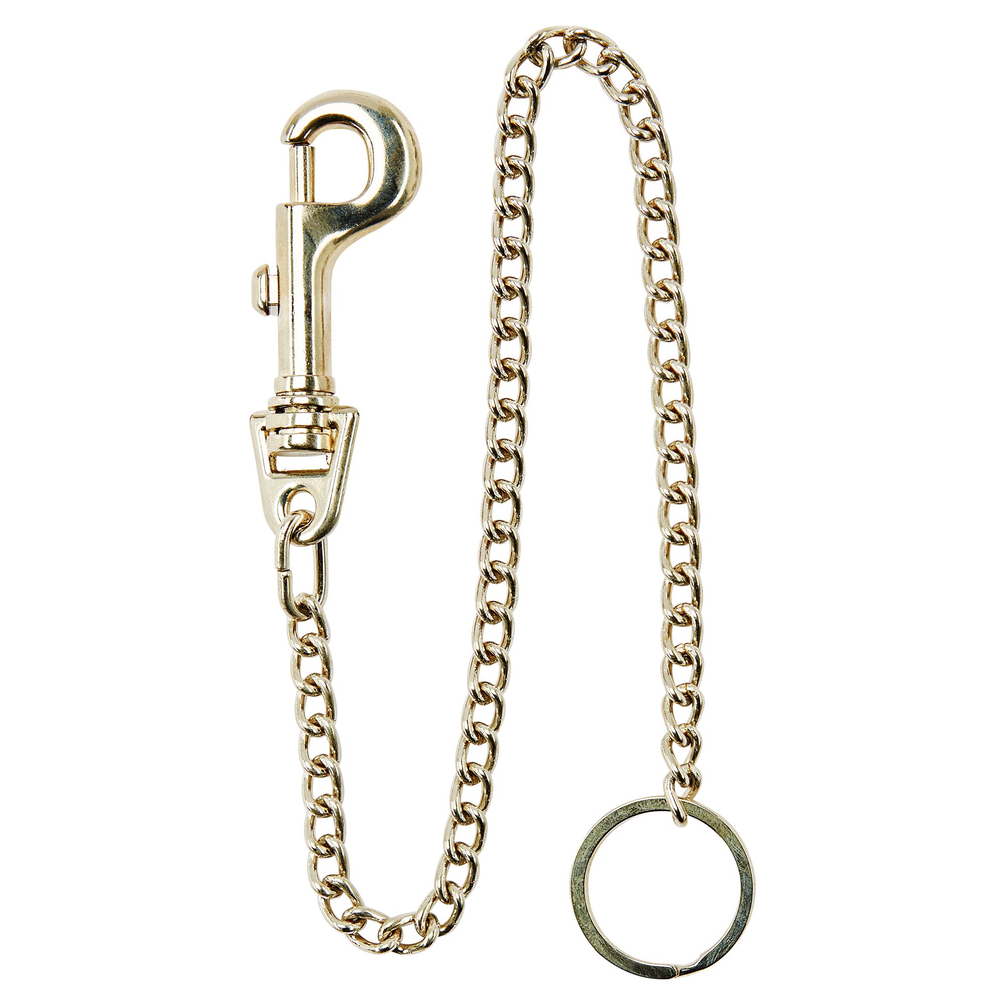 Goldene Schlüsselkette mit Karabinerhaken.