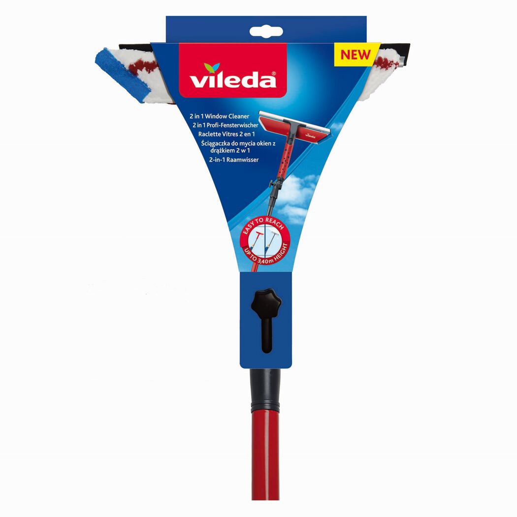 Vileda 2-in-1-Fensterwischer mit Stiel