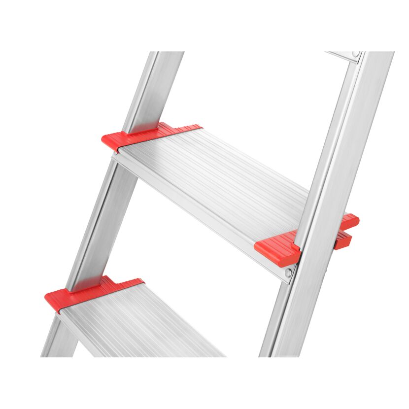 Alu-Leiter L81 mit roten Stufen