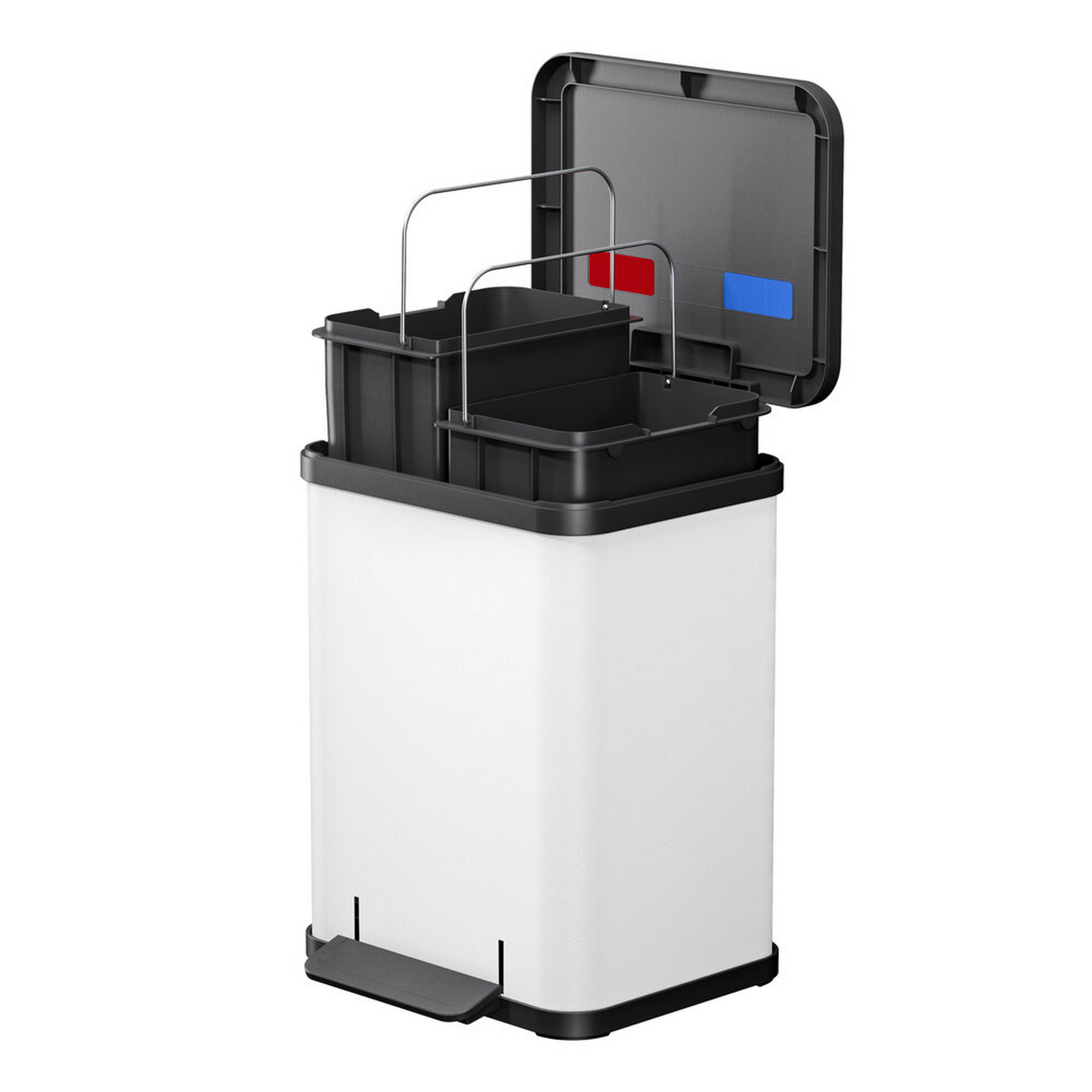Tret-Abfalltrenner 'Öko Duo Plus M' 2 x 9 l weiß matt