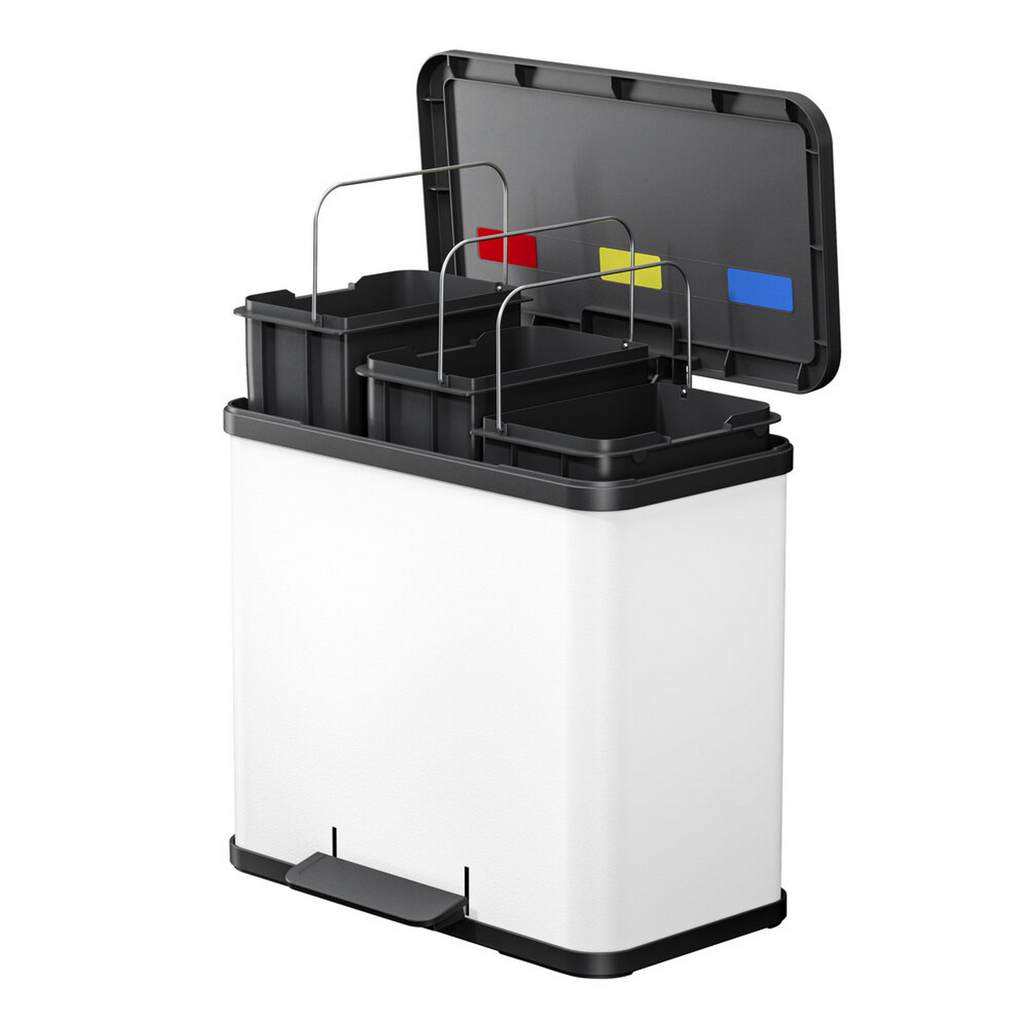 Tret-Abfalltrenner 'Öko Trio Plus L' 3 x 9 l weiß matt