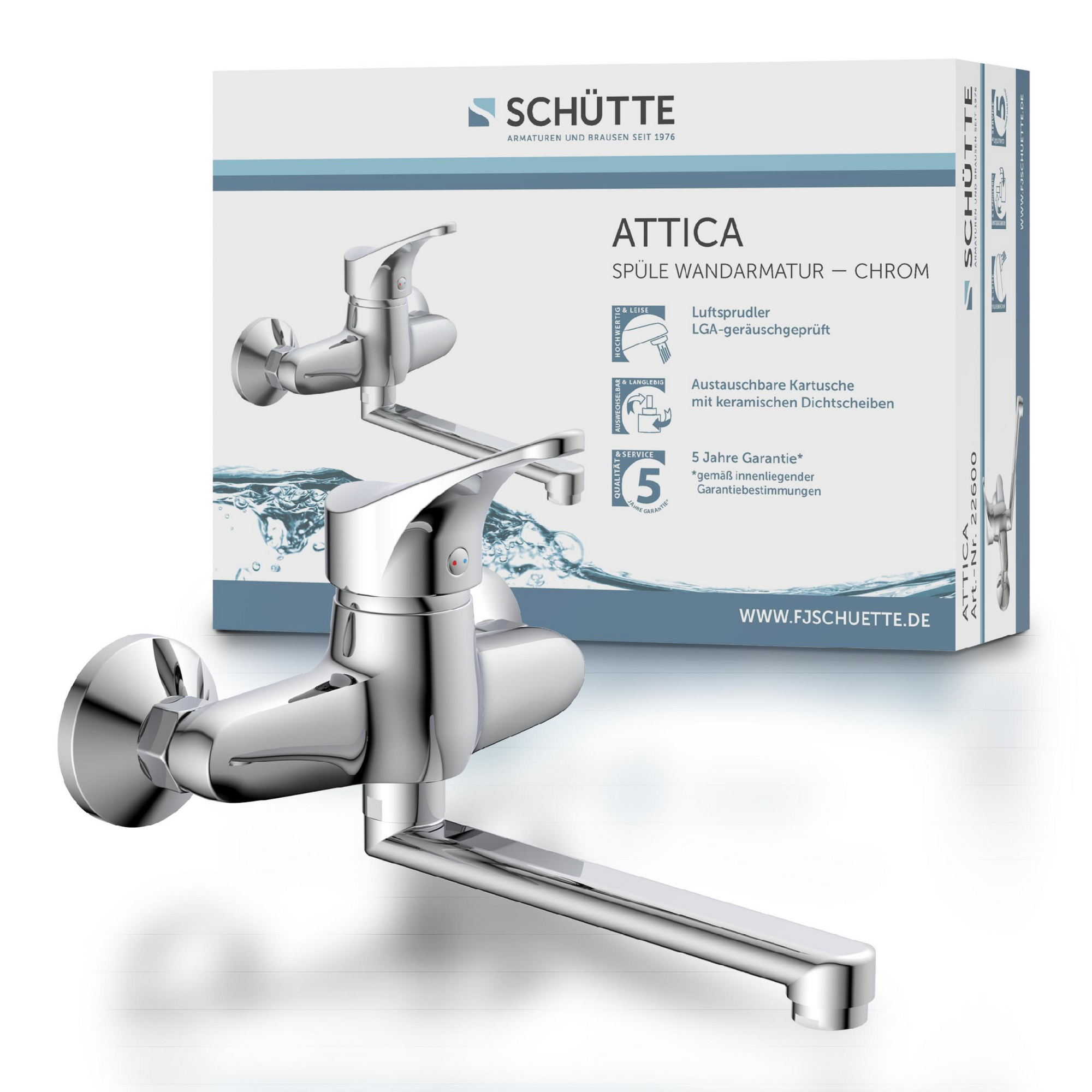 Wand-Spültischarmatur 'Attica' chromfarben + product picture