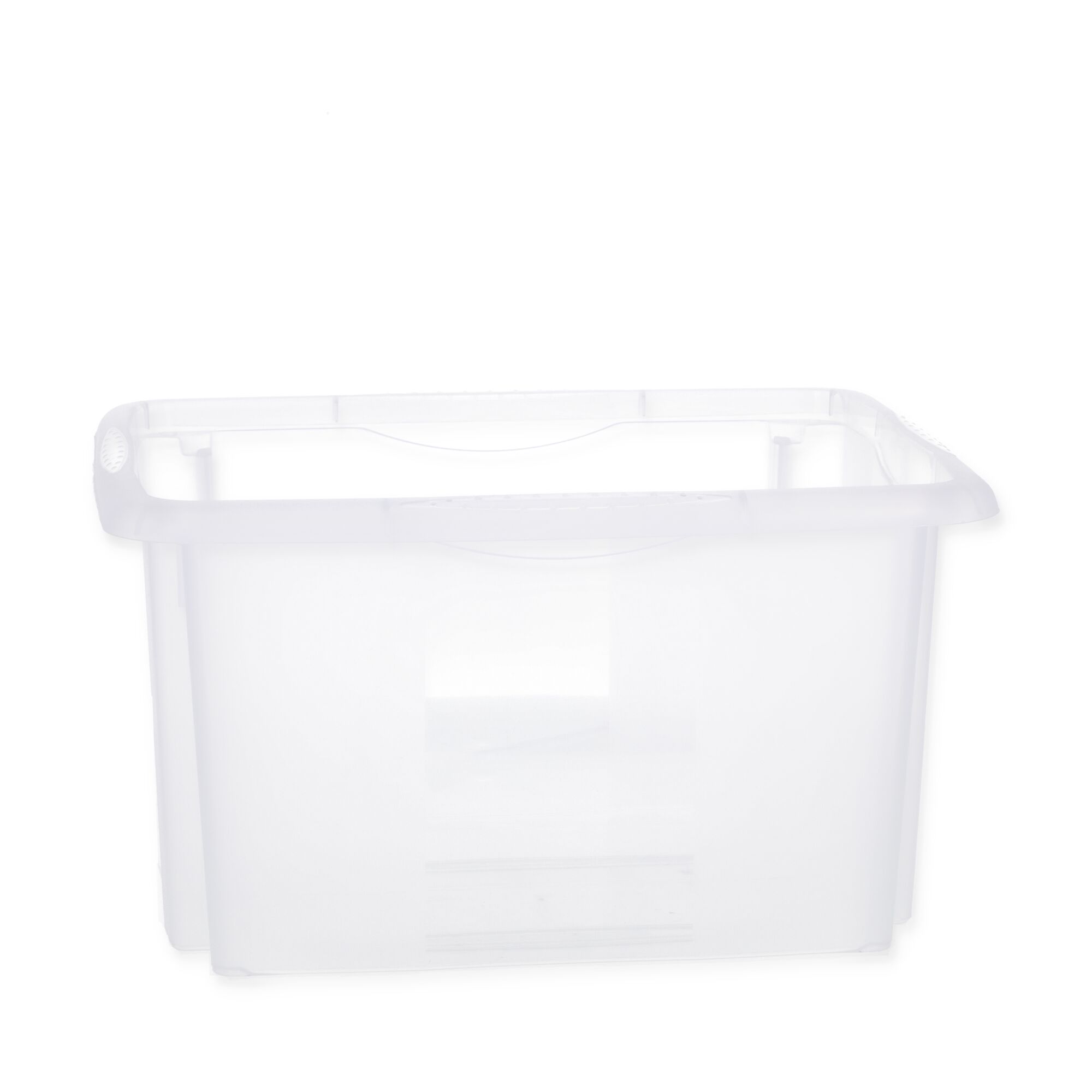 Leere transparente Stapelbox