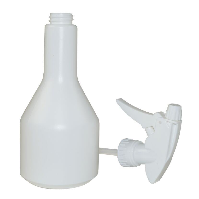 Weiße Sprühflasche mit Sprühkopf
