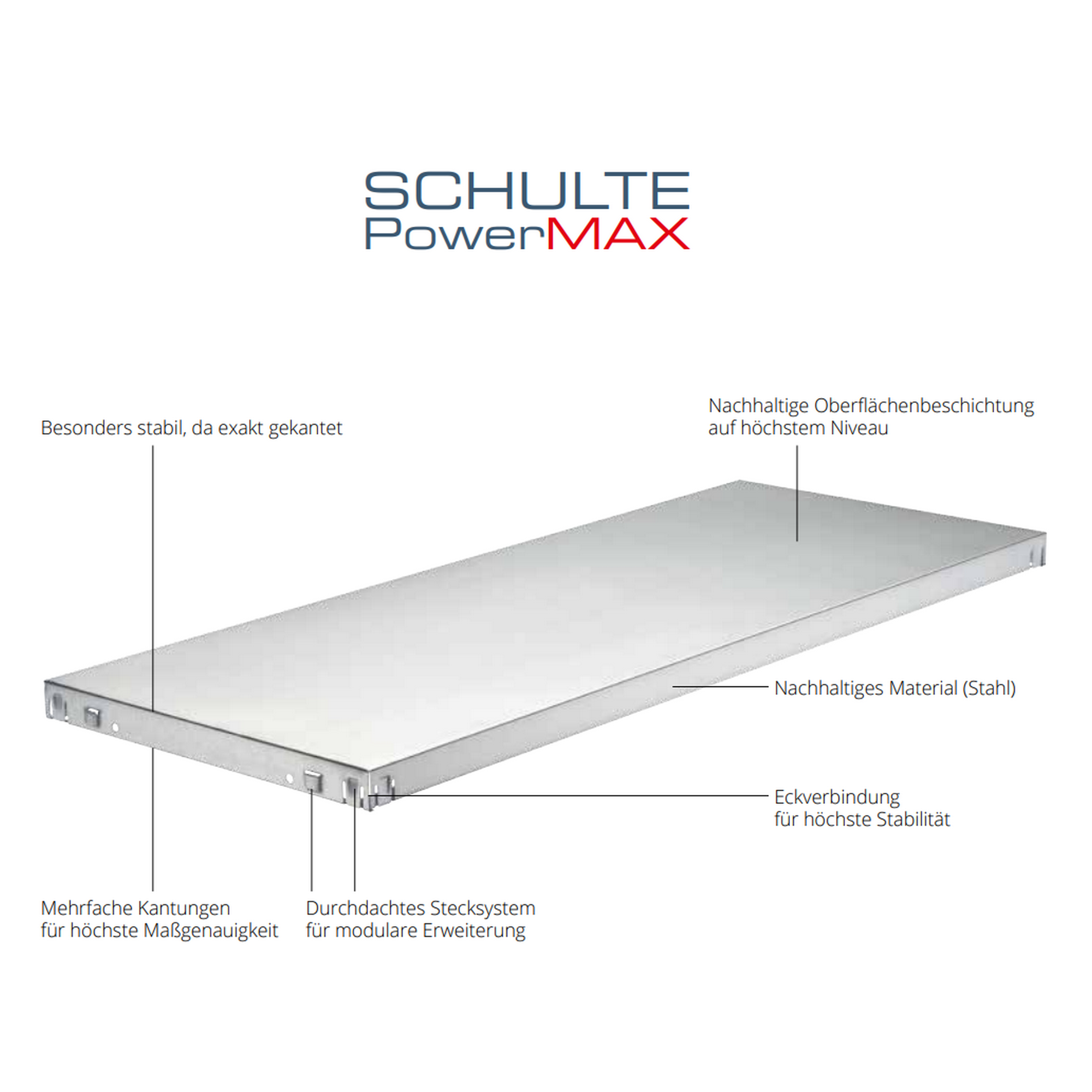 SCHULTE Regalwelt Steck-Grundregal 200 x 100 x 30 cm, 6 Böden, weiß, Tragkraft 390 kg  Metall
