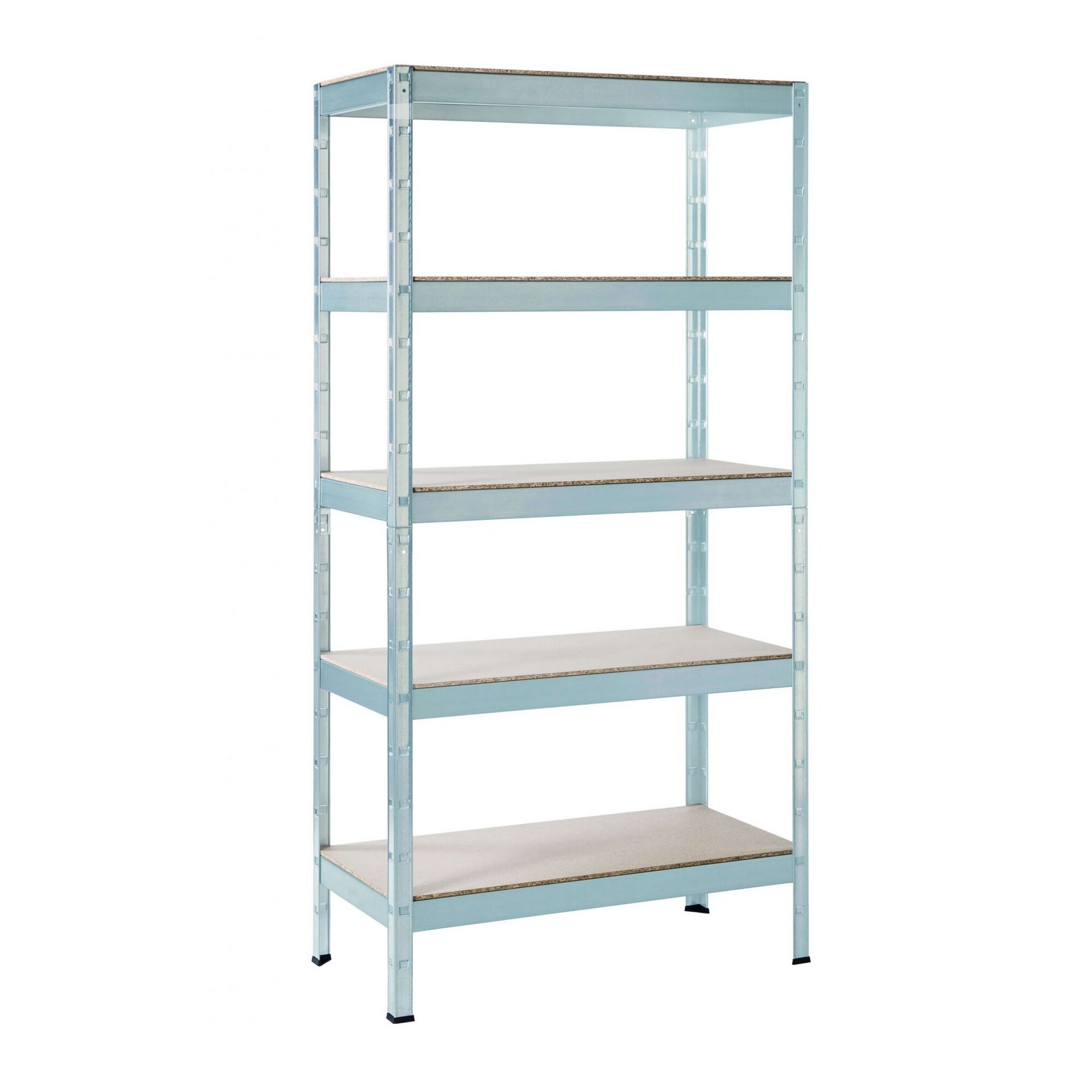 Metallregal mit fünf Holzböden