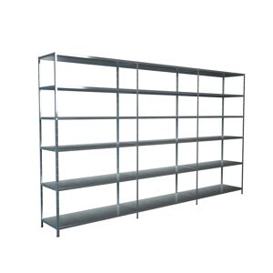 Steck-Grundregal und 2 Anbauregale 230 x 360 x 50 cm, 18 Böden, verzinkt, Tragkraft 510 kg
