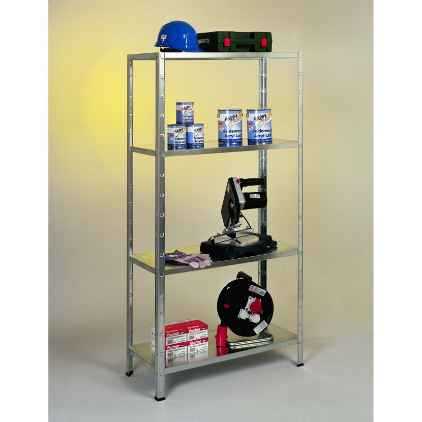 Steck-Grundregal 180 x 80 x 40 cm, 4 Böden, verzinkt, Tragkraft 240 kg