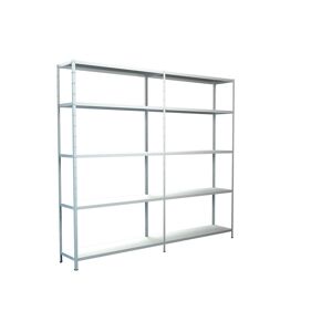Steck-Grundregal und Anbauregal 200 x 220 x 35 cm, 10 Böden, weiß, Tragkraft 425 kg