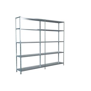 Steck-Grundregal und Anbauregal 200 x 220 x 35 cm, 10 Böden, verzinkt, Tragkraft 425 kg