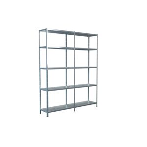 Steck-Grundregal und Anbauregal 200 x 160 x 35 cm, 10 Böden, verzinkt, Tragkraft 425 kg