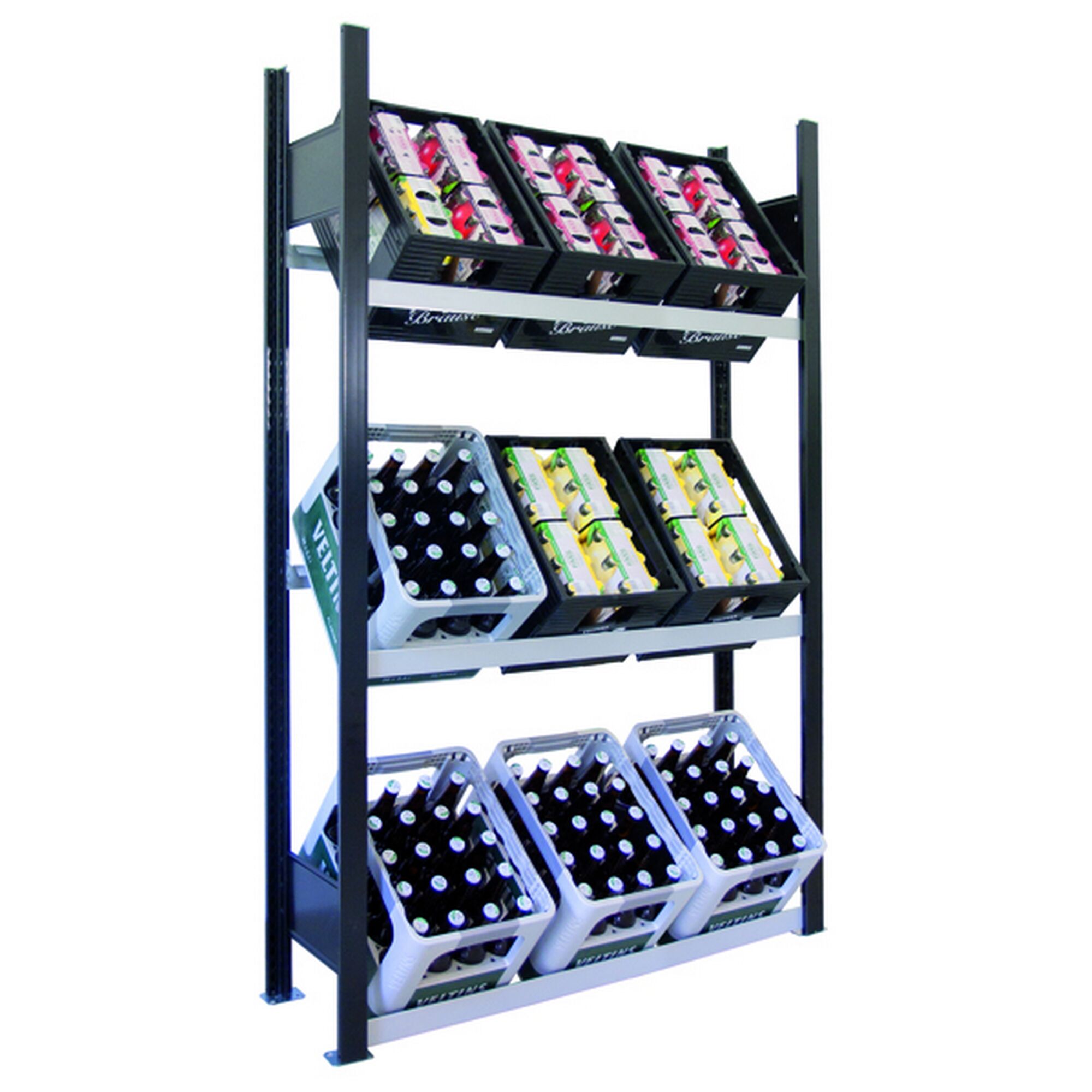 Getränkekisten-Steckregal mit Getränkekisten