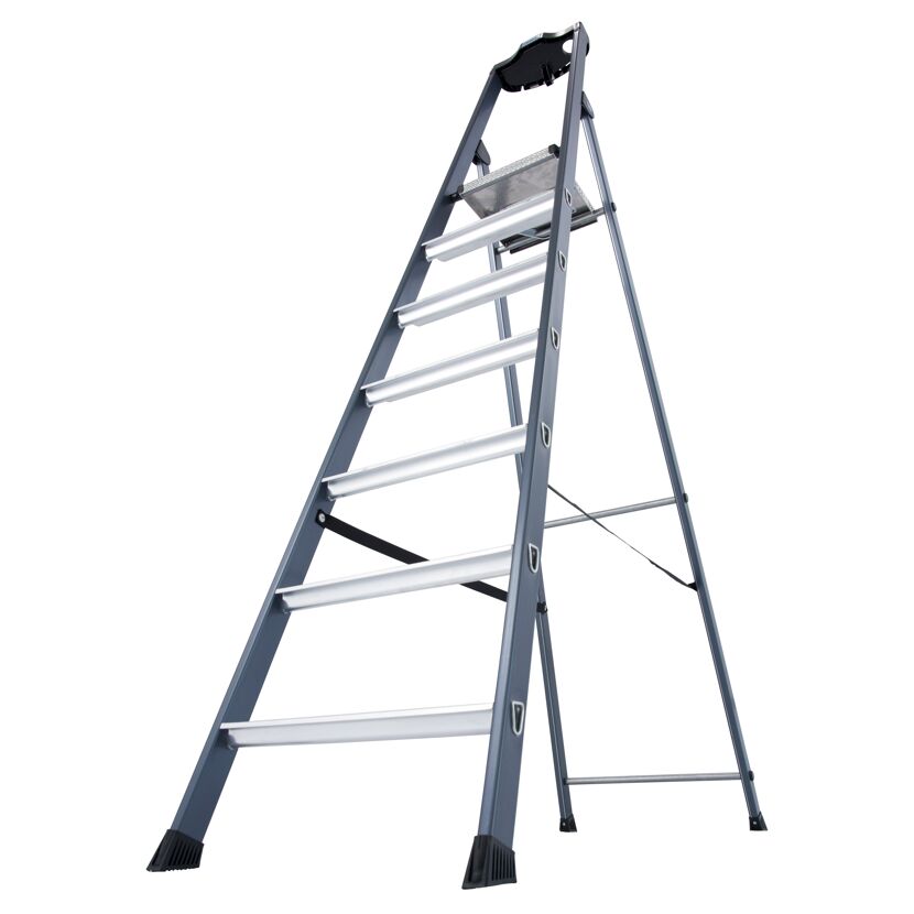 Alu-Leiter mit sieben Sprossen
