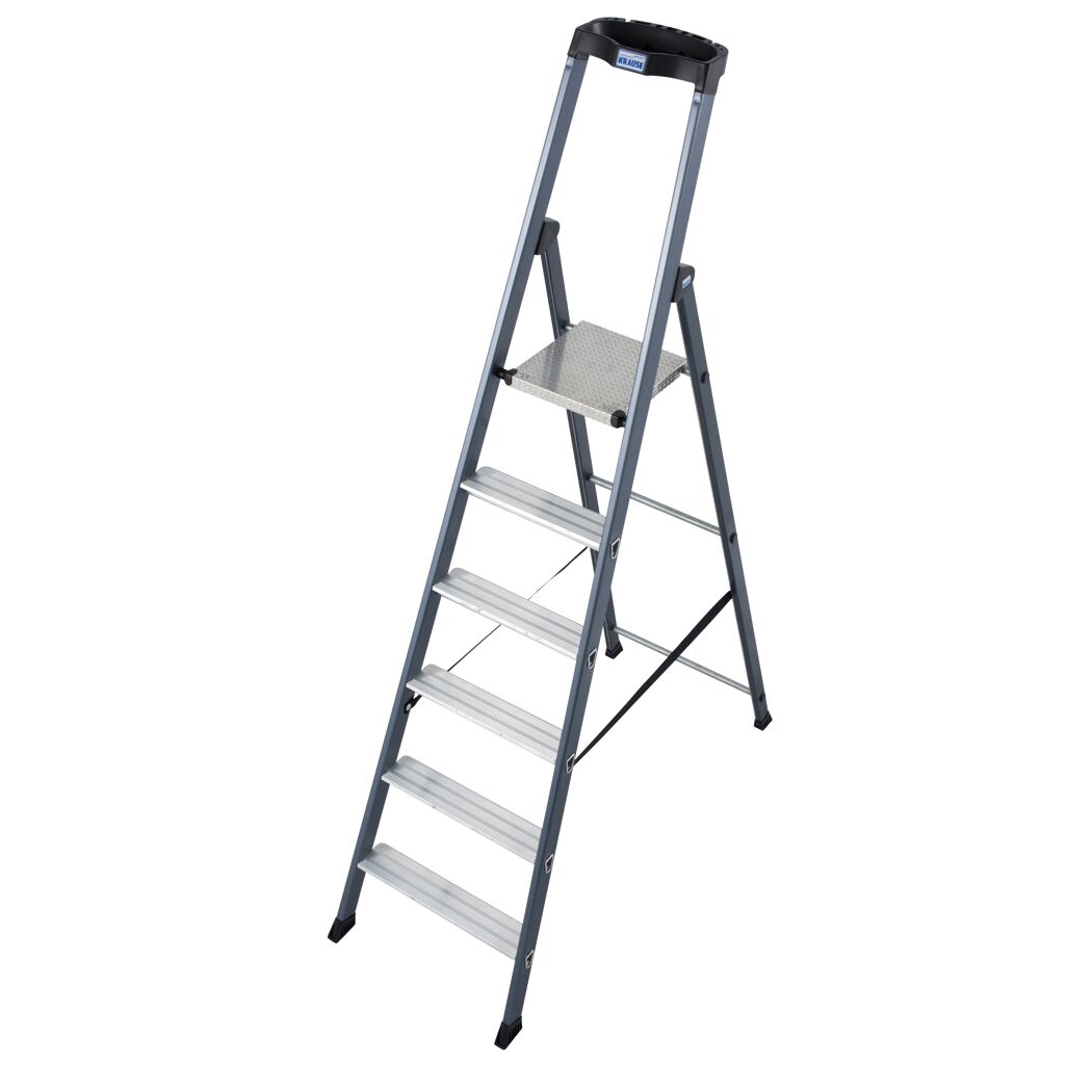 Alu-Leiter KRAUSE, grau, ausgeklappt