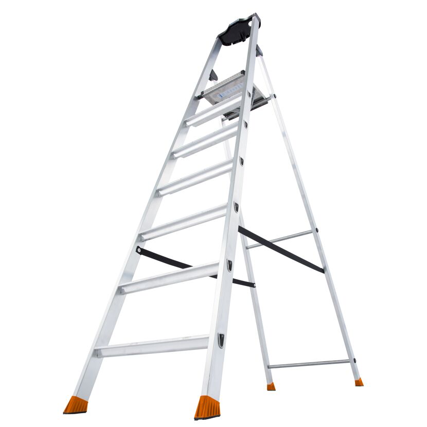 Alu-Leiter mit sieben Sprossen