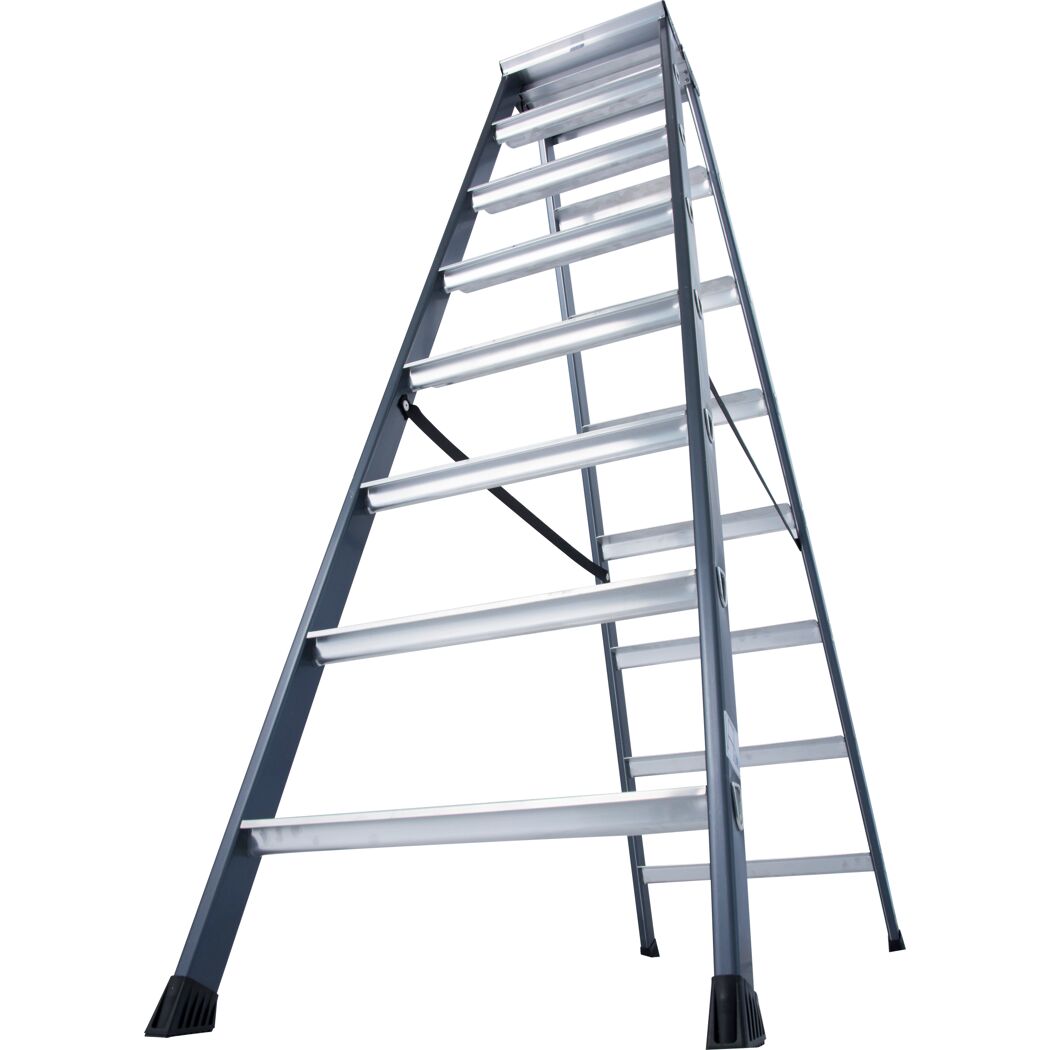 Alu-Leiter 2x8 Stufen eloxiert
