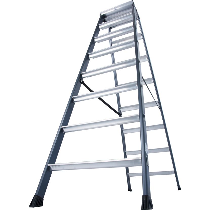 Alu-Leiter 2x8 Stufen eloxiert