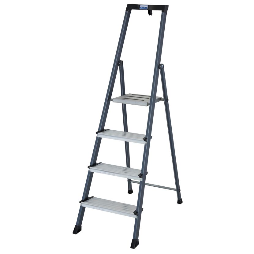Alu-Leiter, 4 Stufen, grau