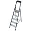 Alu-Leiter KRAUSE, 1 x 5 Stufen, grau, eloxiert