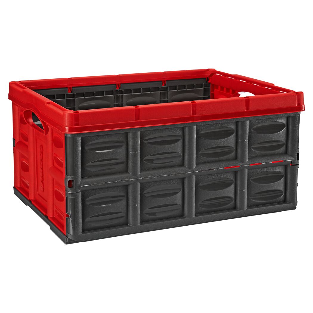 Faltbare Klappbox 45 Liter, rot und schwarz