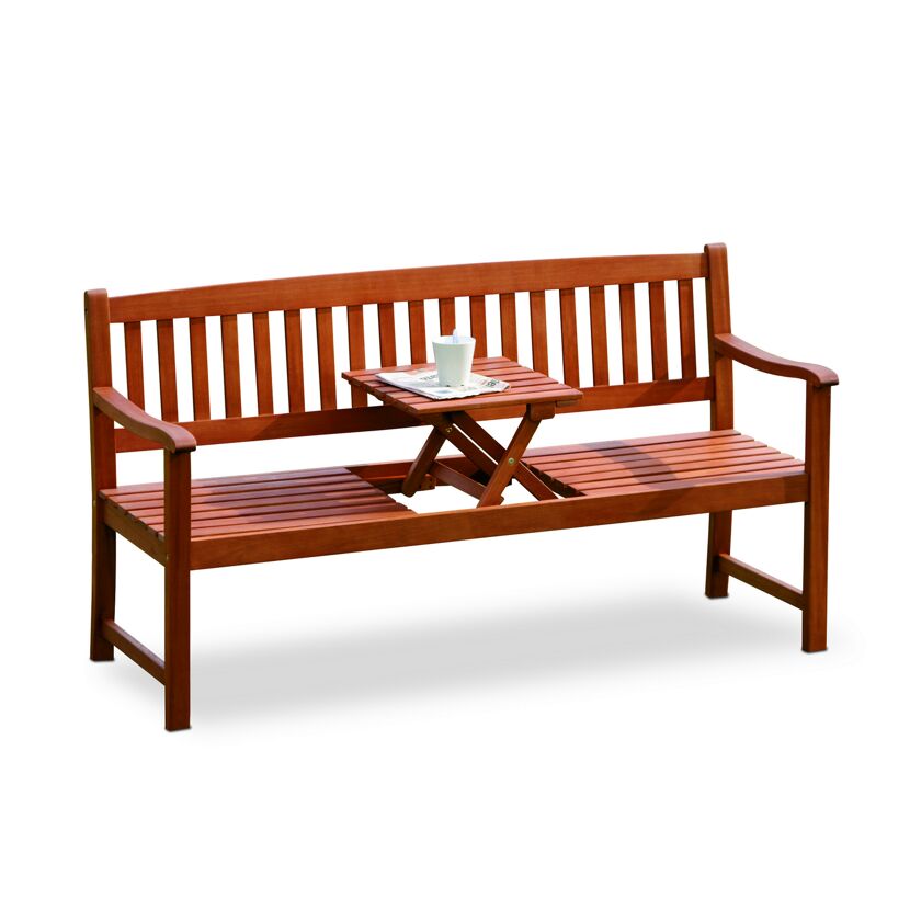 Gartenbank Florida Dreisitzer mit hochklappbarem Tisch