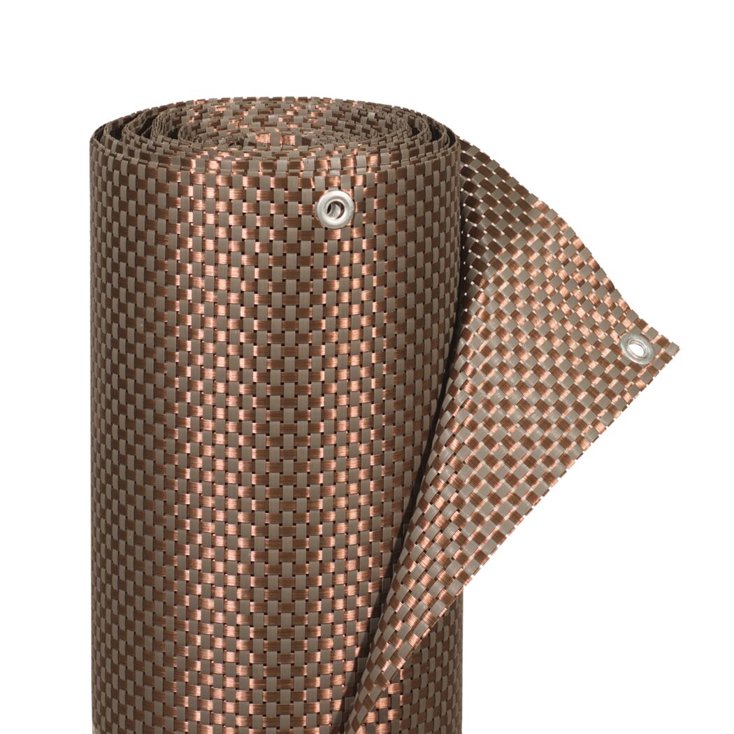 Rattan Kunststoffgeflecht mocca/anthrazit aufgerollt