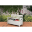 Verkleinertes Bild von Gartenbank mit Stauraum 'Patio' 2-Sitzer weiß 133 x 61,2 x 89 cm